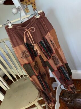 Karma Nepal clothes Boho Patchwork Women's Elastic Waist  cotton